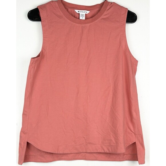 Athleta Orange Salmon Sleeveless Athlesiure Tank, Small - Picture 3 of 7